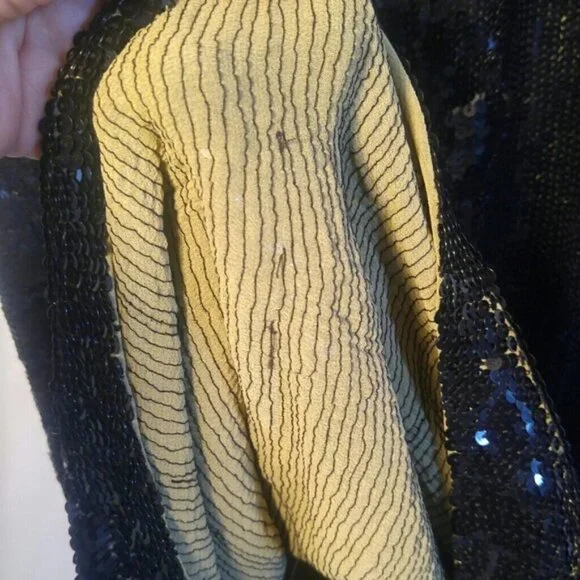 Vintage 80's Liu.jo Dress Art Wear Embellished Sequins Regency Gothic Wedding - Picture 10 of 15